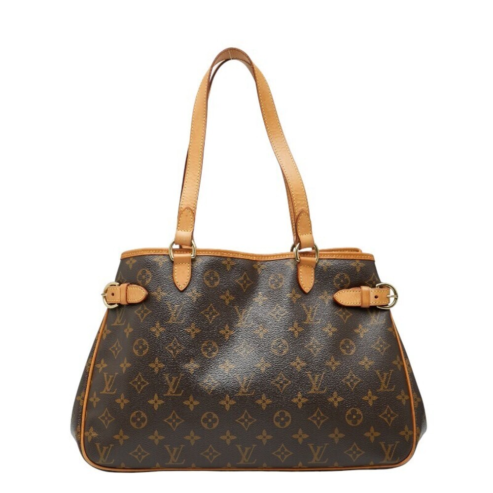 Louis Vuitton Monogram Batignolles Horizontal Shoulder Bag Tote Brown Leather